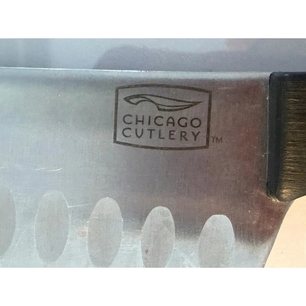 Chicago Cutlery 6.5 inch Santoku Knife Granton Edge Stainless Steel Full‎ Tang